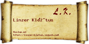 Linzer Klétus névjegykártya
